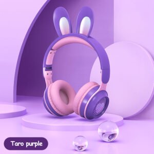 Rabbit ears on headphones Wireless Wheat Headphones for Gaming with Luminous Extension Phones