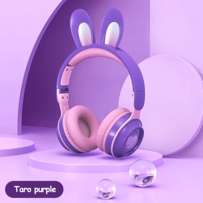 Rabbit ears on headphones Wireless Wheat Headphones for Gaming with Luminous Extension Phones