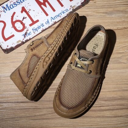 Men’s Breathable Flat Bottom Men’s Mesh Shoes